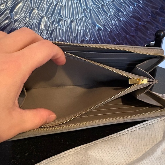 Celine Like New Gray Leather Long Zip Wallet - Picture 4 of 6